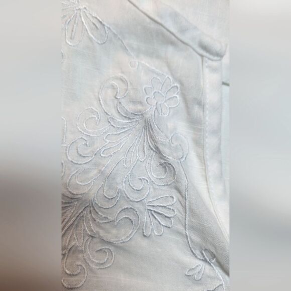 Lilly Pulitzer Tunic Top Cover Up Embroidered Cotton Long Sleeve White BOHO S - Picture 11 of 11